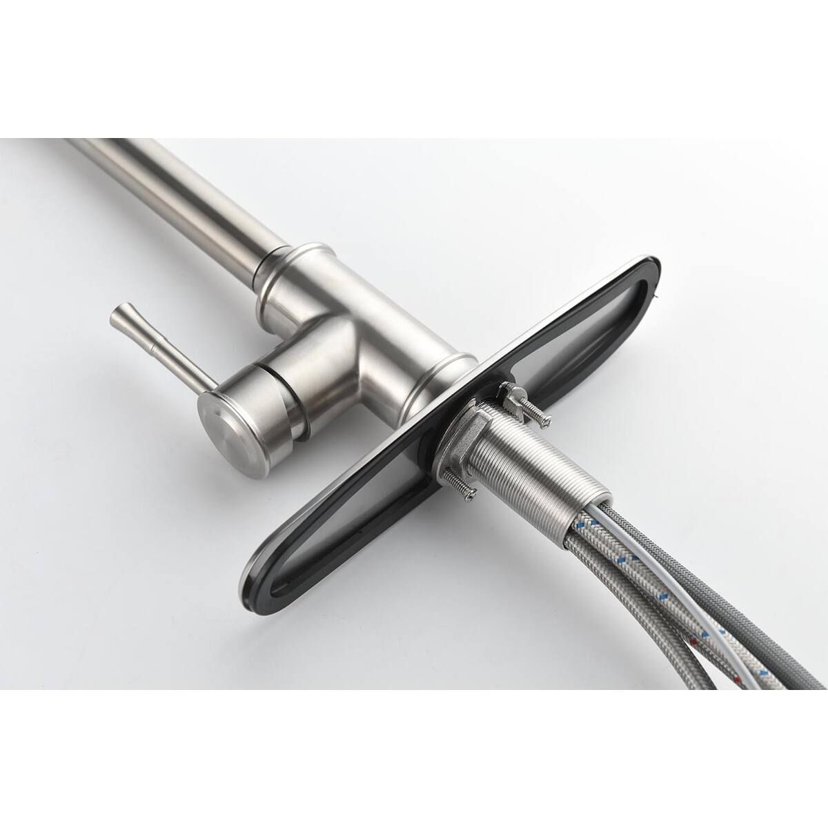 Alt View 3. Ropilly - Ropilly Single Handle High Arc Kitchen Faucet with Pull Down Sprayer, Stainless Steel, Brushed Nickel - Brushed Nickel.