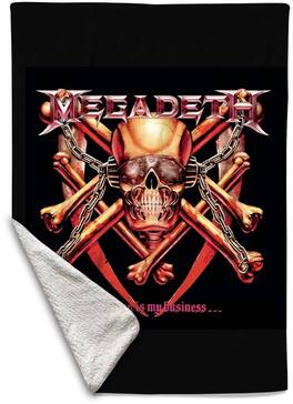 PopMarket - Megadeth - Rocksax - Megadeth - Killing Is My Business - Sherpa Fleece Throw (50 in x 60 in) - Multicolor