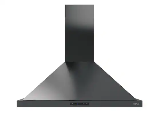 Front. Zephyr - Ombra 30 in. 600 CFM Wall Mount Range Hood - Black Stainless Steel.