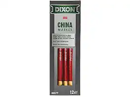 Dixon - Phano Bold Tip China Markers, 12/Pack - Red