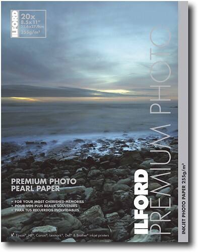 Front Standard. Ilford - 20-Pack 8.5" x 11" Premium Pearl Photo Paper.