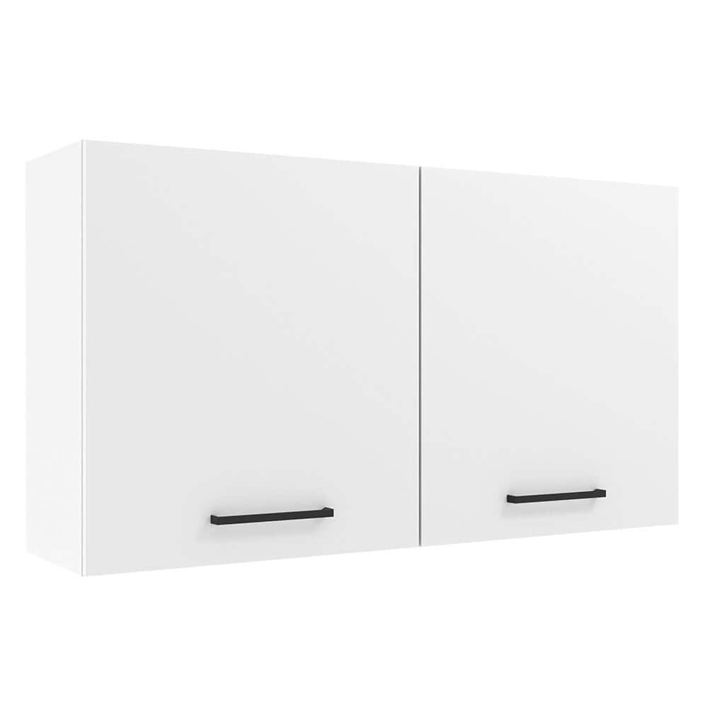 Madesa - Hazel Wall Kitchen Storage Cupboard Cabinet with 2 Doors 48"L - White