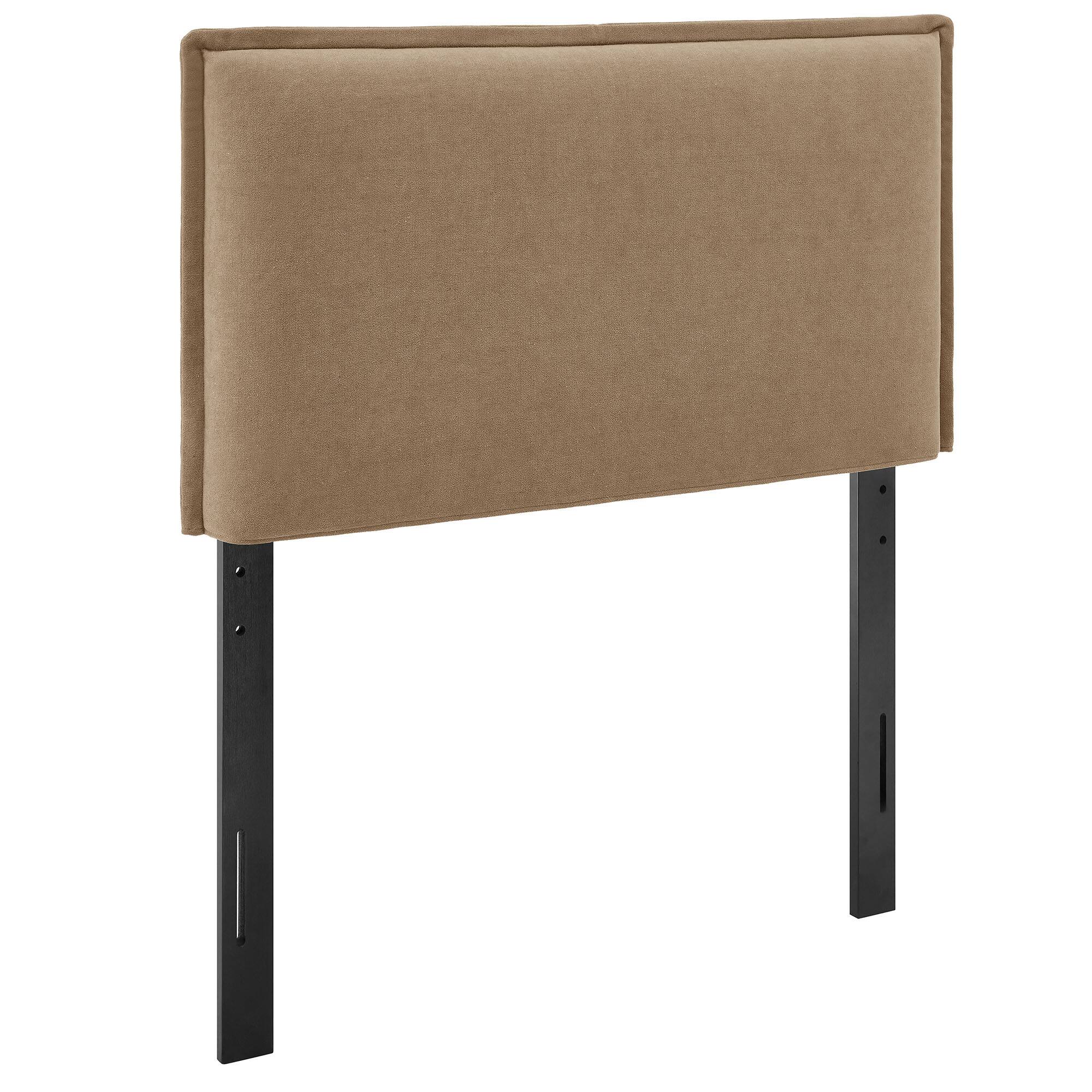 Angle. Modway - Camille Upholstered Linen Blend Headboard by Modway - Almond.