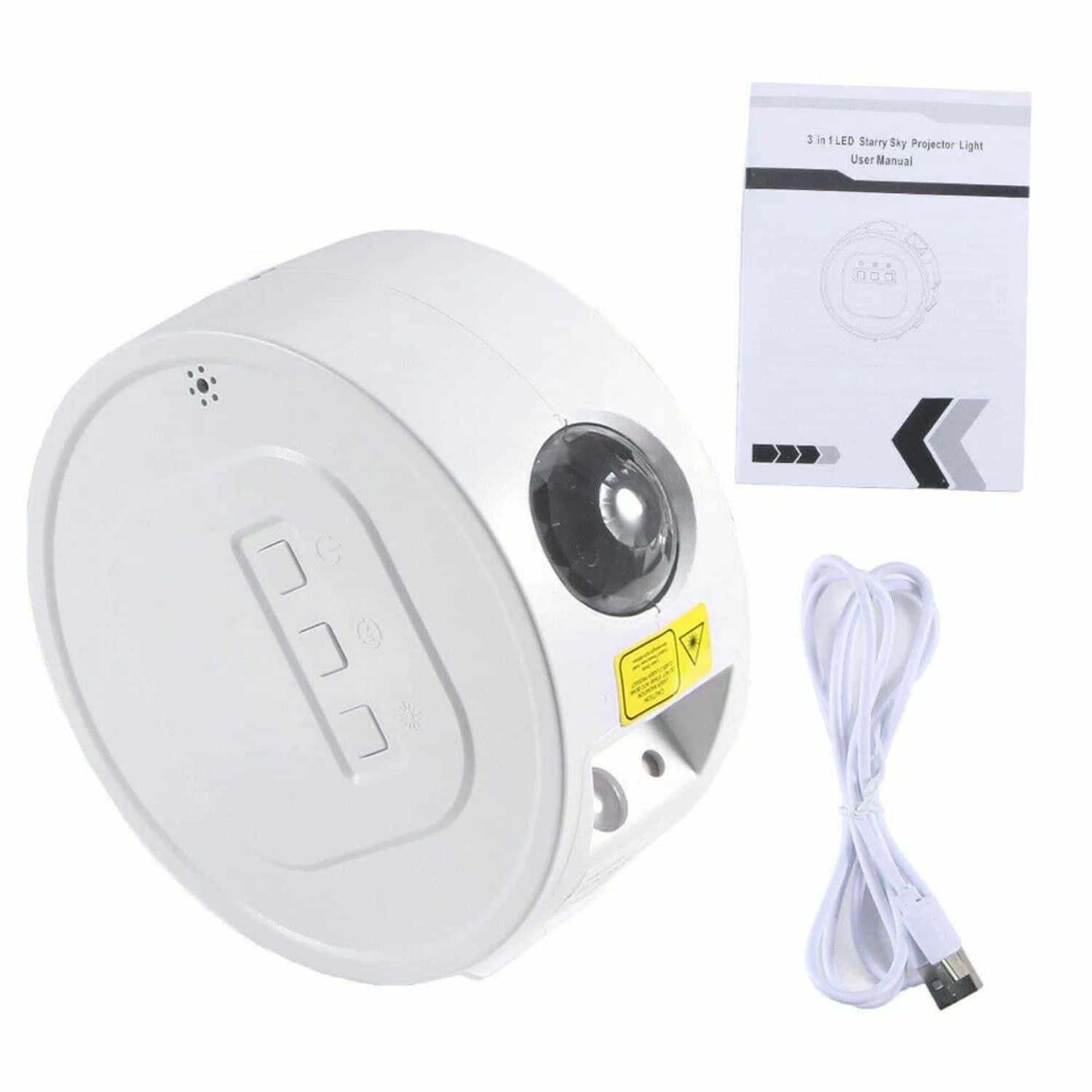 Stock Preferred - 3-in-1 Galaxy Starry Projector Night Light – Rechargeable LED Moon & Ocean Wave Lamp (USB, Sound Activated)