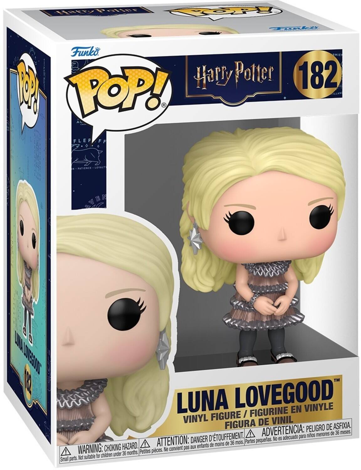 Harry Potter  
182  
Luna Lovegood  
Vinyl Figure / Figurine en Vinyle / Figura de Vinilo  
Patience - Loyalty - Sver - Dn - Cnvt - Eon - Luna Lovegood  
Warning: Choking Hazard - Small parts. Not suitable for children under 36 months.  
Attention: Danger d'étouffement - Petites pièces. Ne convient pas aux enfants de moins de 36 mois.  
Advertencia: Peligro de asfixia - Partes pequeñas. No es adecuado para niños menores de 36 meses.