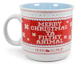 Silver Buffalo - Home Alone 2 Filthy Animal Ceramic Camper Mug | Holds 20 Ounces - Red