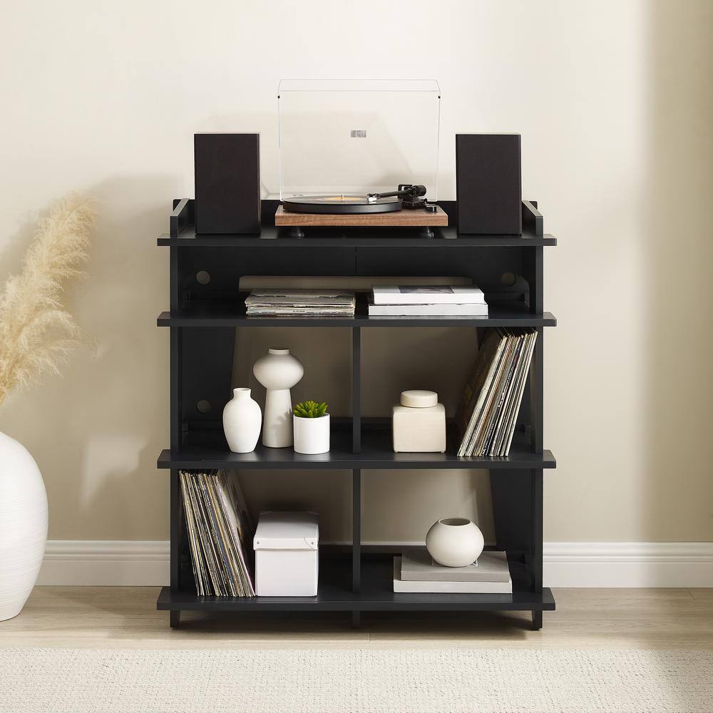Alt View 7. Crosley Furniture - Soho Record Storage Console - Black.