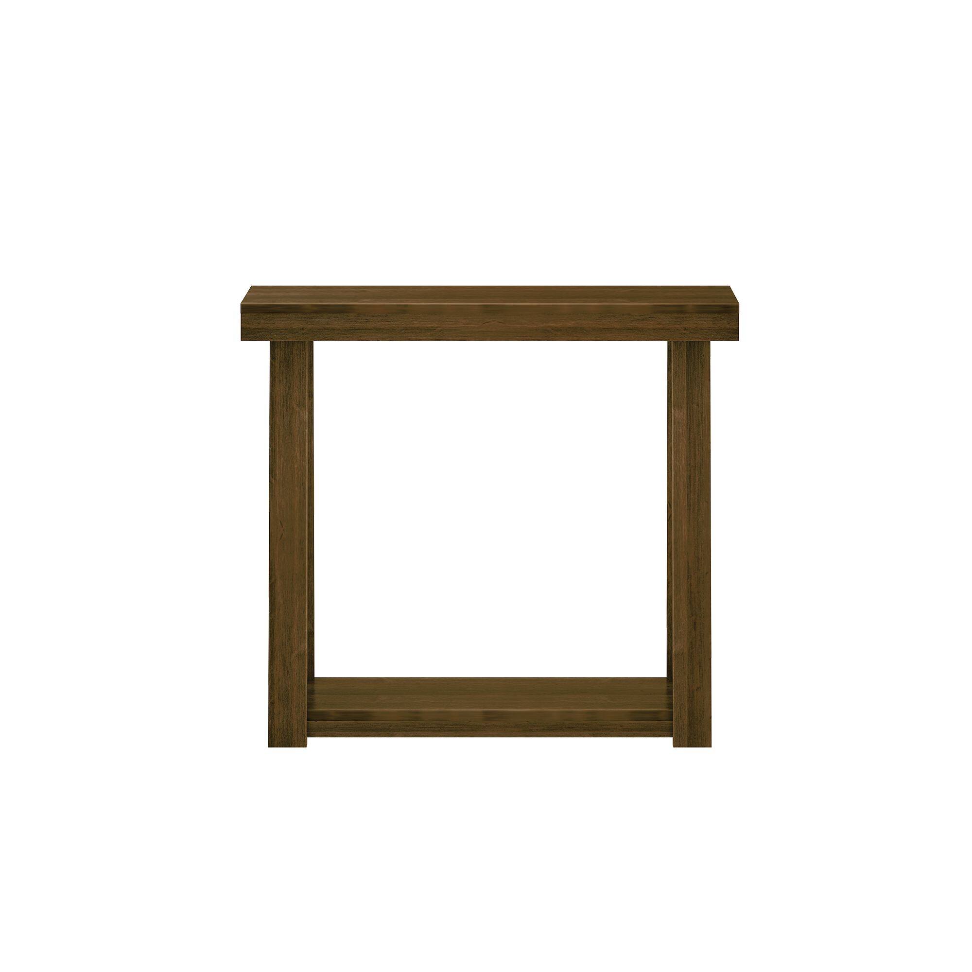 Alt View 3. Plank+Beam - Classic Console Table with Shelf - 36 inches, Walnut - Walnut.