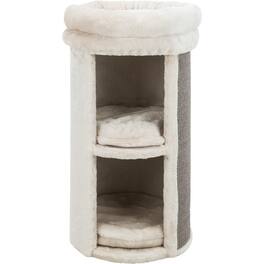 TRIXIE - Mexia Plush & Sisal 2-Story 39" Cat Condo Tower with Removable Cushions - Light Gray