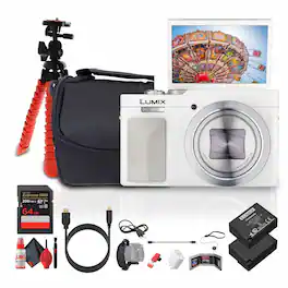Panasonic - TZ99 Point and Shoot Compact Travel Digital Camera - Bundle - White