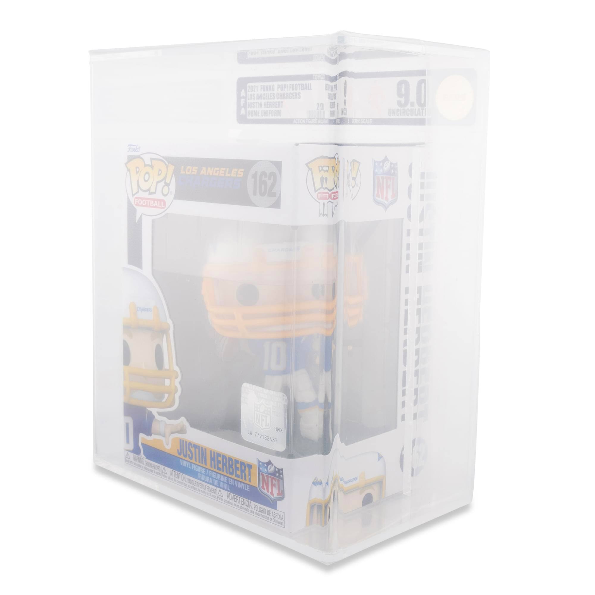 2021 Funko Pop! Football  
Los Angeles Chargers  
Justin Herbert  
162  
NFL  
9.0 Uncirculated  
Los Angeles Chargers  
Justin Herbert  
Pop! Football  
NFL  
9.0