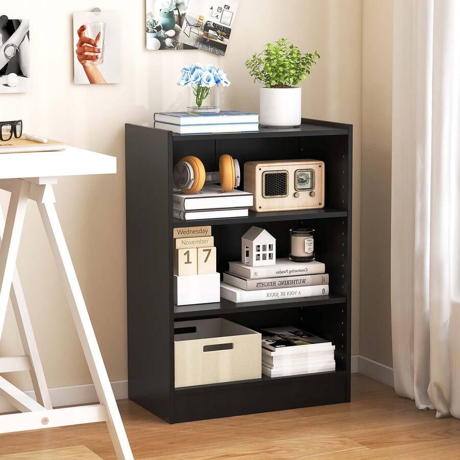 Costway 3 Tier Bookcase Open Multipurpose Display Rack Cabinet Costway 3 Tier Bookcase Open Multipurpose Display Rack Cabinet