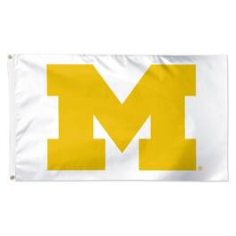 WinCraft - Michigan Wolverines 3' x 5' Single-Sided Vibrant Deluxe Flag - White