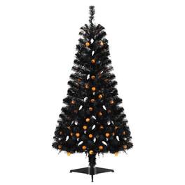 Boyel Living - 4.5ft Halloween Tree with Spooky Lights and Music - Black