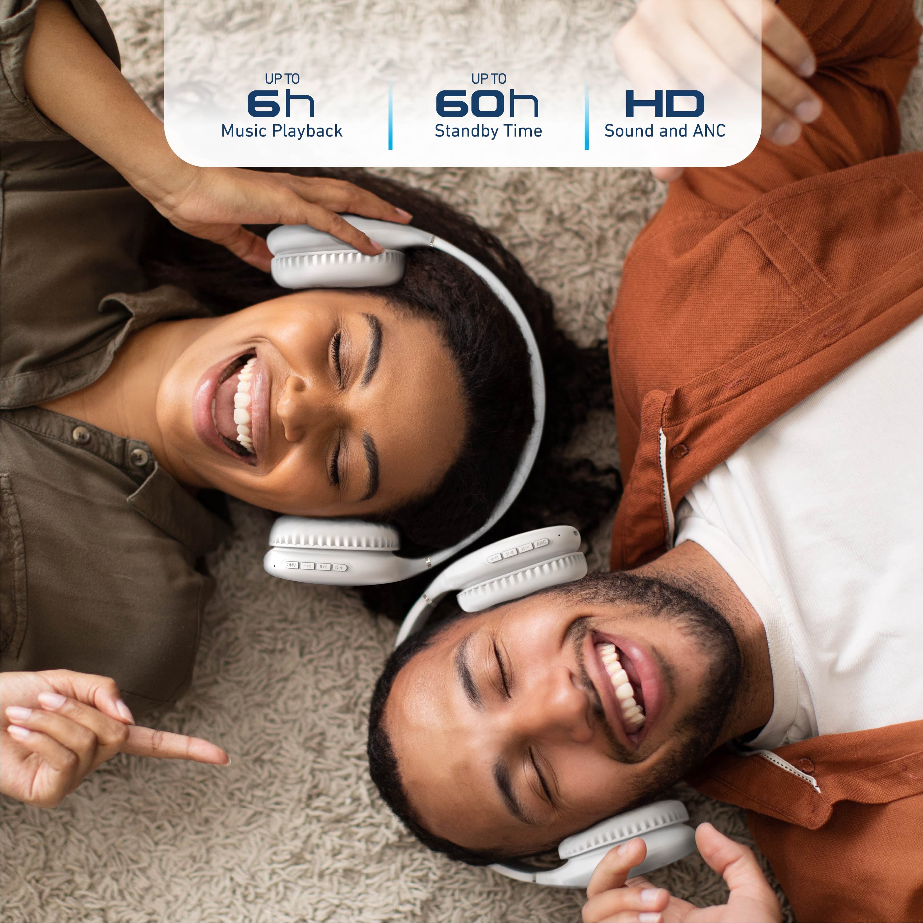 Tzumi SoundPlay ANC Wireless Headphones, Rechargeable Bluetooth