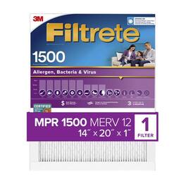 Filtrete - 14 in. W X 20 in. H X 1 in. D 1500 MPR Pleated Air Filter 1 pk
