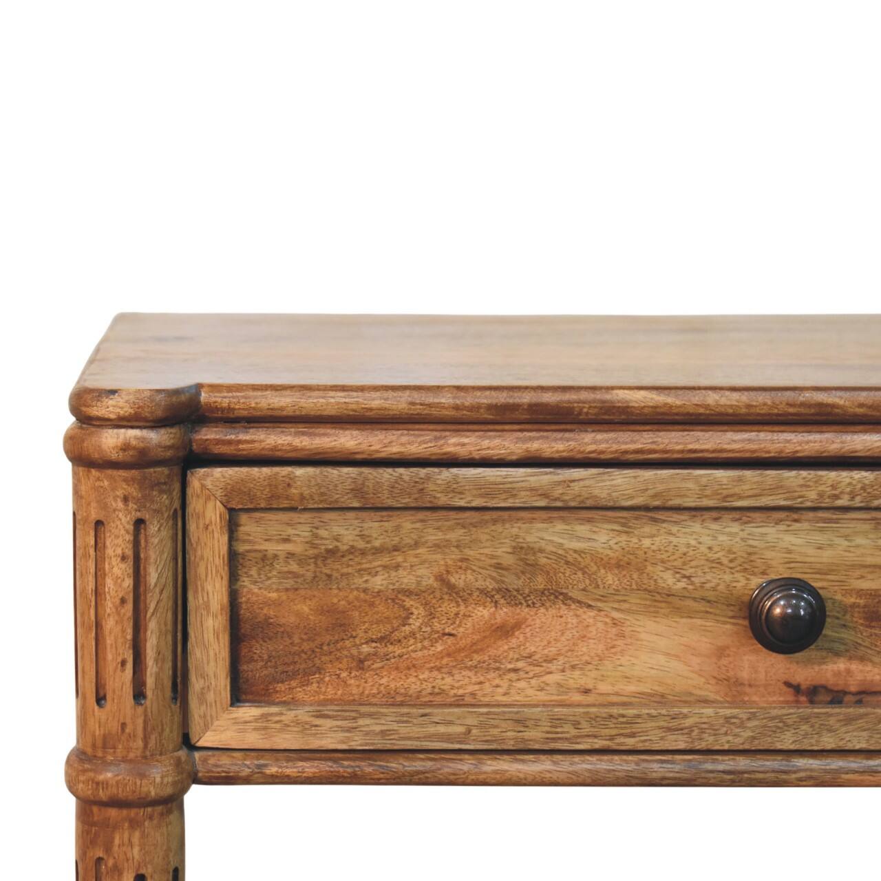 Alt View 1. Artisan Furniture - Artisan Furniture Solid Wood Heritage Column Side Table, 1 Drawer & 1 Open Slot, Brown - Brown.