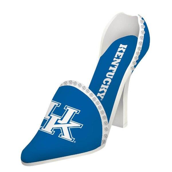 Front. Evergreen Decor - Kentucky Wildcats High Heel Shoe Wine Bottle Holder - stunning with its high heel and rhinestone accents - Multi.