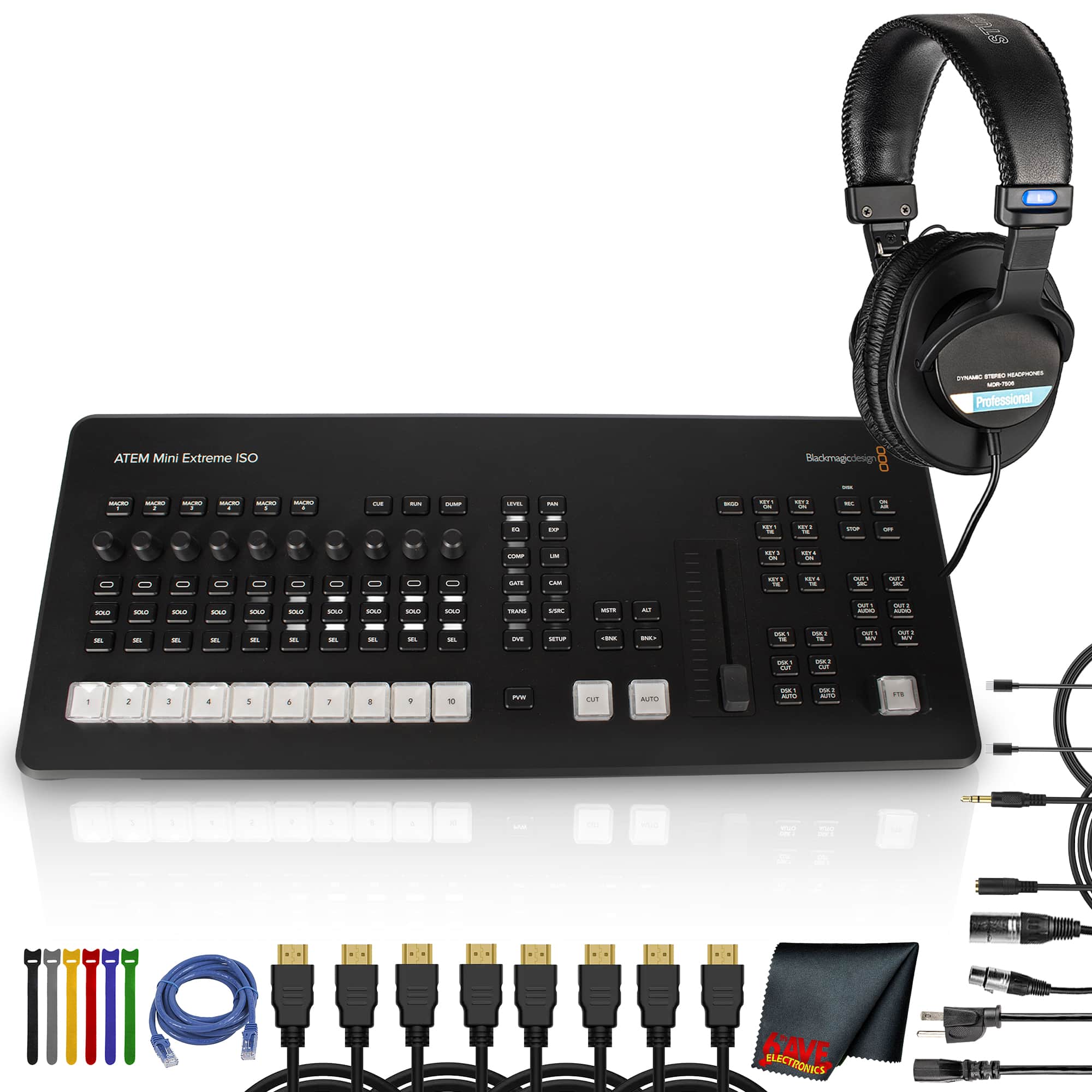 Blackmagic Design - ATEM Mini Extreme ISO G2 Switcher | 8-Input Live Production Mixer + More - Black