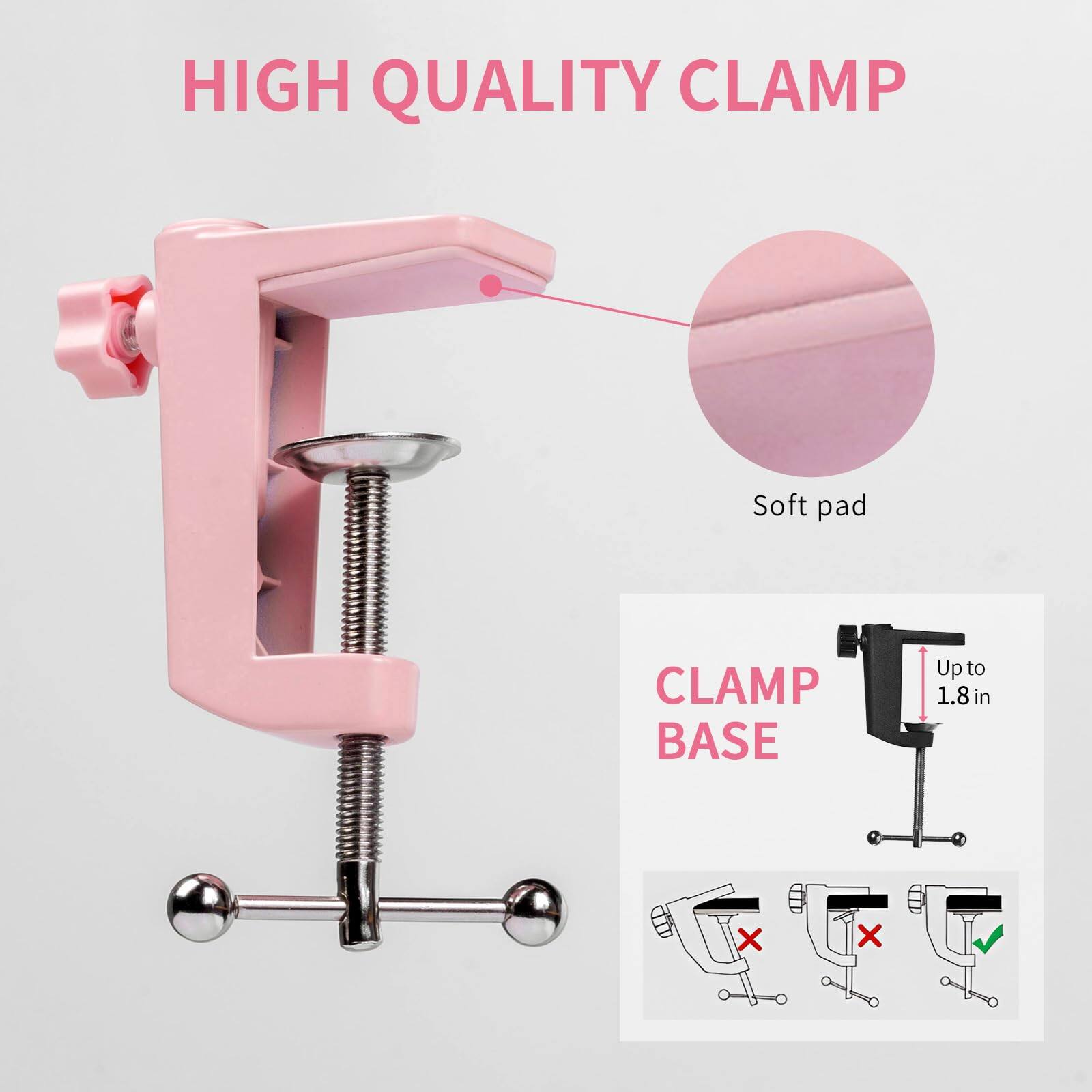 HIGH QUALITY CLAMP

Soft pad

CLAMP BASE

Up to 1.8 in