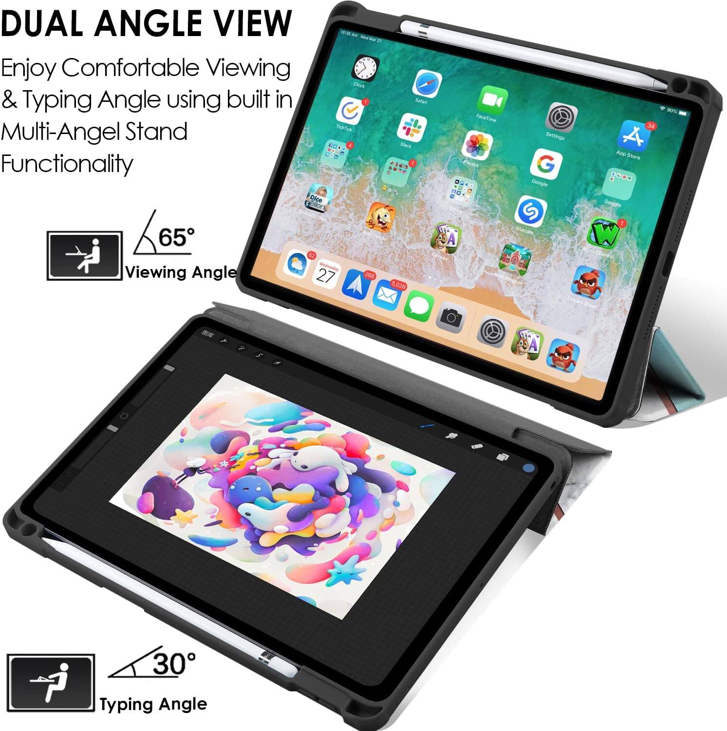 DUAL ANGLE VIEW  
Enjoy Comfortable Viewing & Typing Angle using built in Multi-Angel Stand Functionality  

65° Viewing Angle  
30° Typing Angle