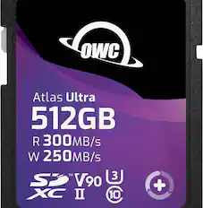 OWC Atlas Ultra 512GB
R 300MB/s
W 250MB/s
SD™ V90 XC II
10+