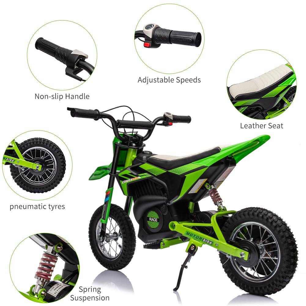 - Non-slip Handle
- Adjustable Speeds
- Leather Seat
- Pneumatic Tyres
- Spring Suspension