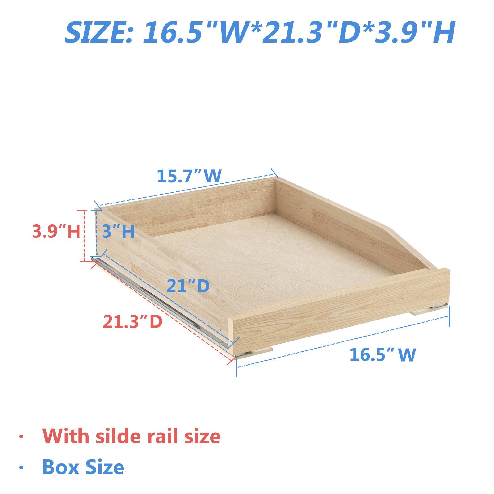 SIZE: 16.5"W*21.3"D*3.9"H

- With slide rail size
- Box Size

16.5"W
21.3"D
3.9"H

15.7"W
21"D
3"H