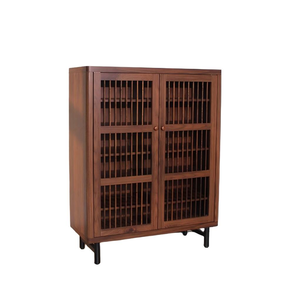 Alt View 6. Loheer - Loheer walnut 6-tier entryway shoe cabinet, wooden modern rack organizer - Walnut.