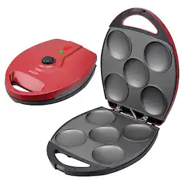 Brentwood - 1200W 5-Piece Nonstick Arepa Maker - Red