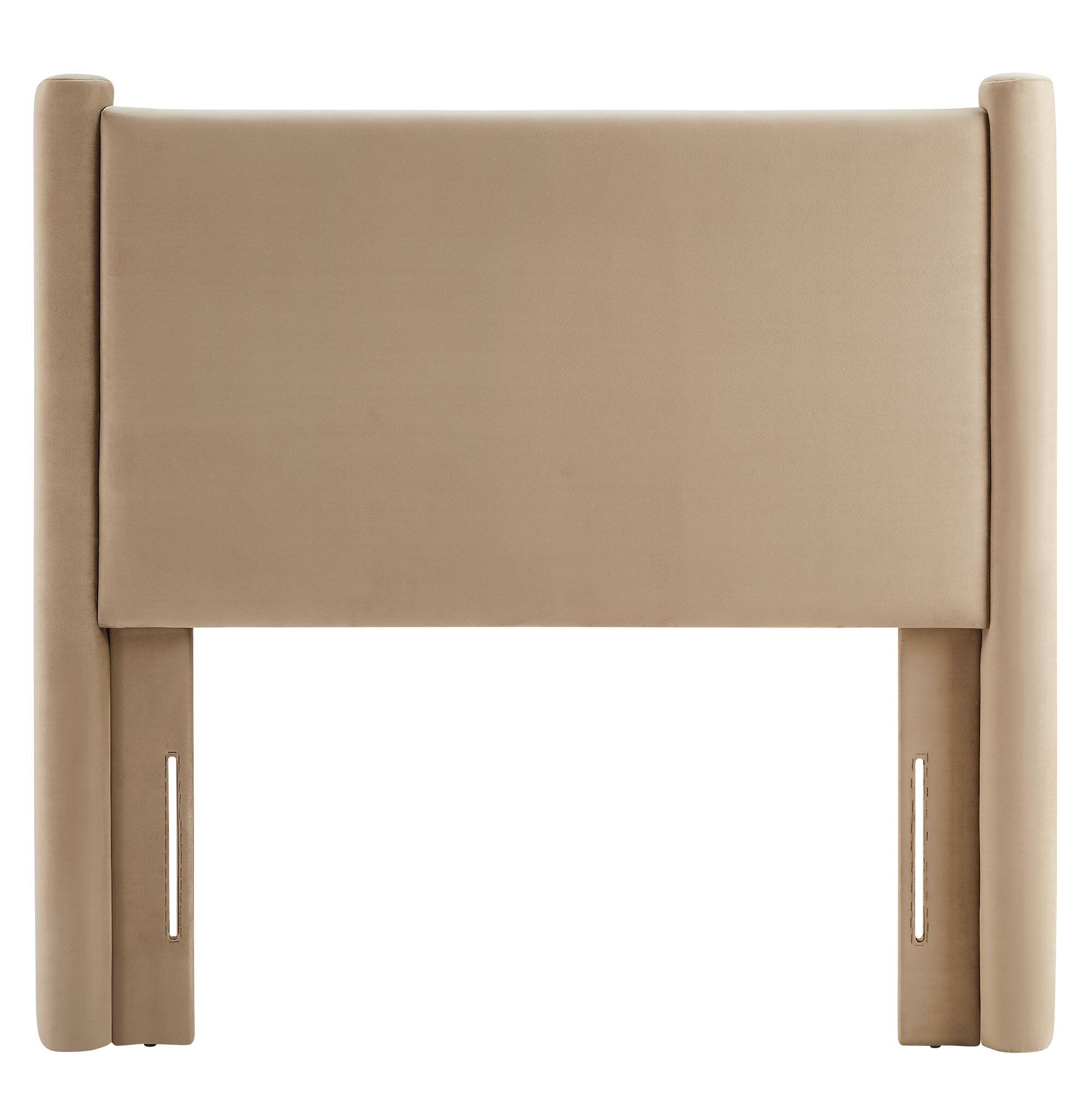 Back. Modway - Rael Performance Velvet Twin Headboard by Modway - Oatmeal.
