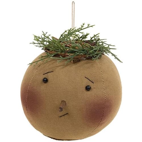 BreeBe - Primitive Snowgirl Head Hanger - Brown