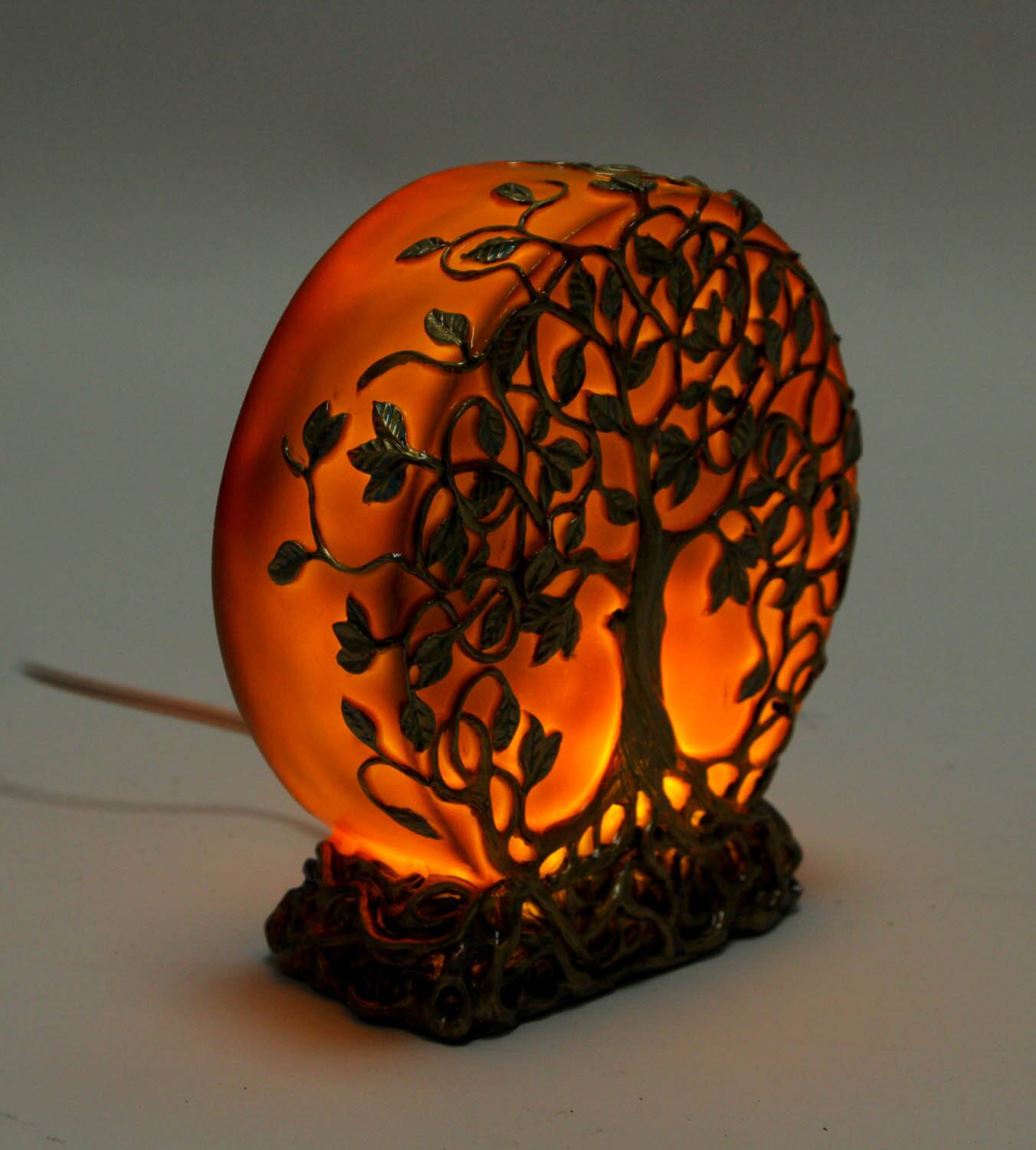 Alt View 2. Zeckos - Glowing Orange Tree of Life Plug-In Night Accent Light 6.25 inch - Orange.