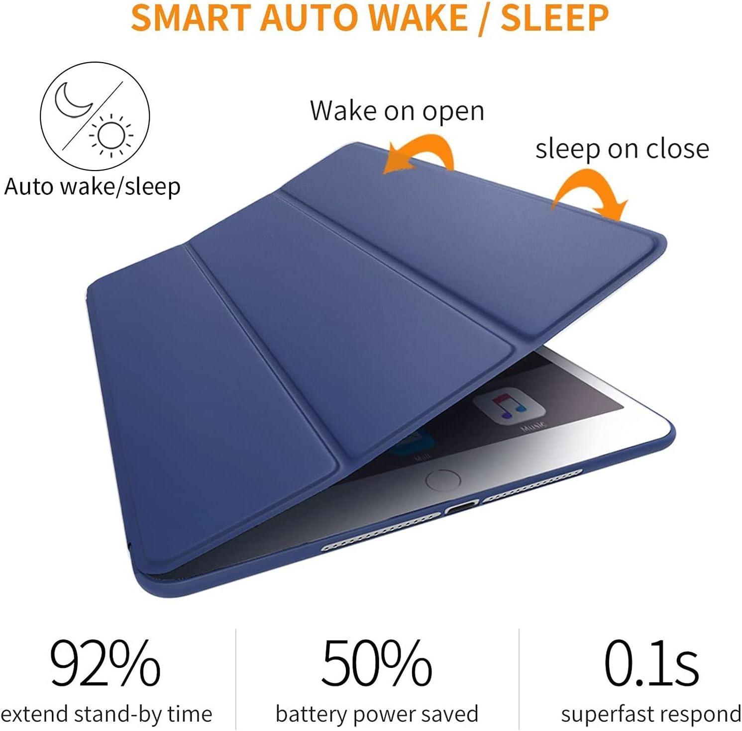 SMART AUTO WAKE / SLEEP

Auto wake/sleep
Wake on open
sleep on close

92% extend stand-by time
50% battery power saved
0.1s superfast respond