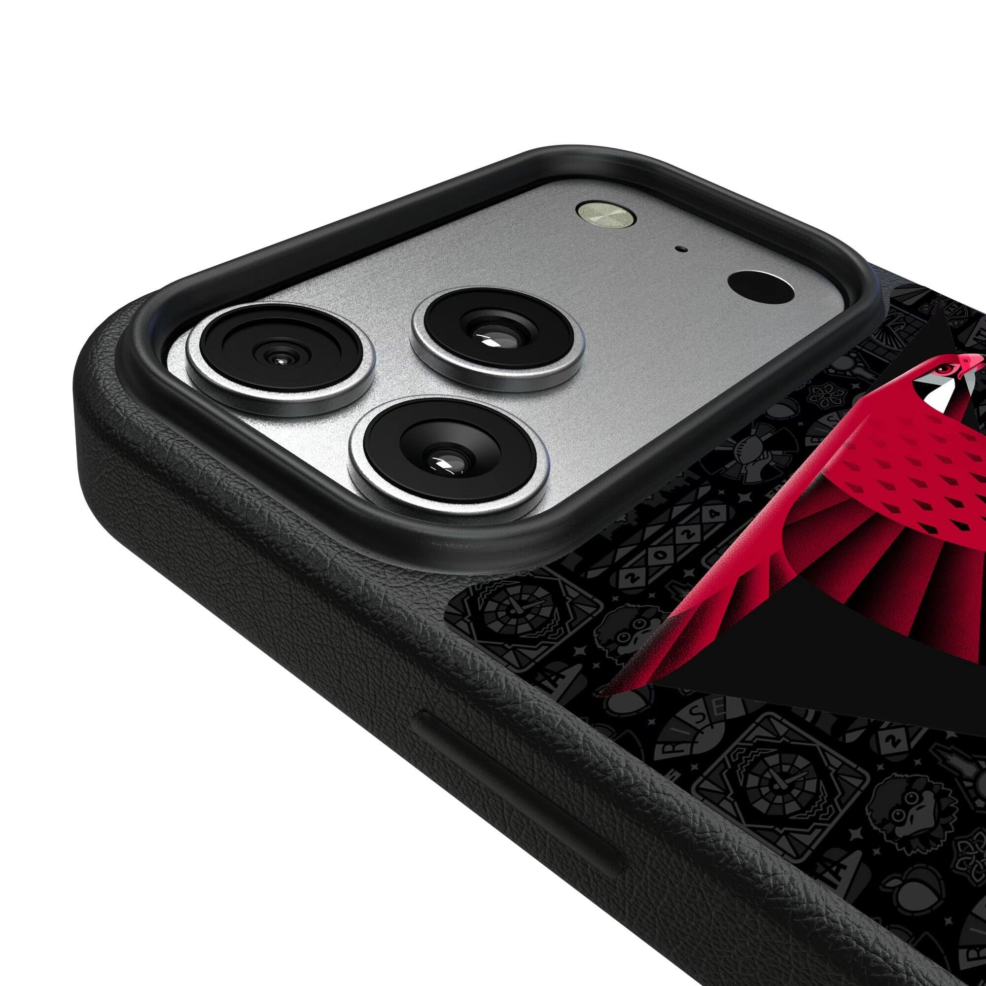 Alt View 2. Keyscaper - Atlanta Falcons iPhone Magnetic Bump Case - 16 Pro - Black.