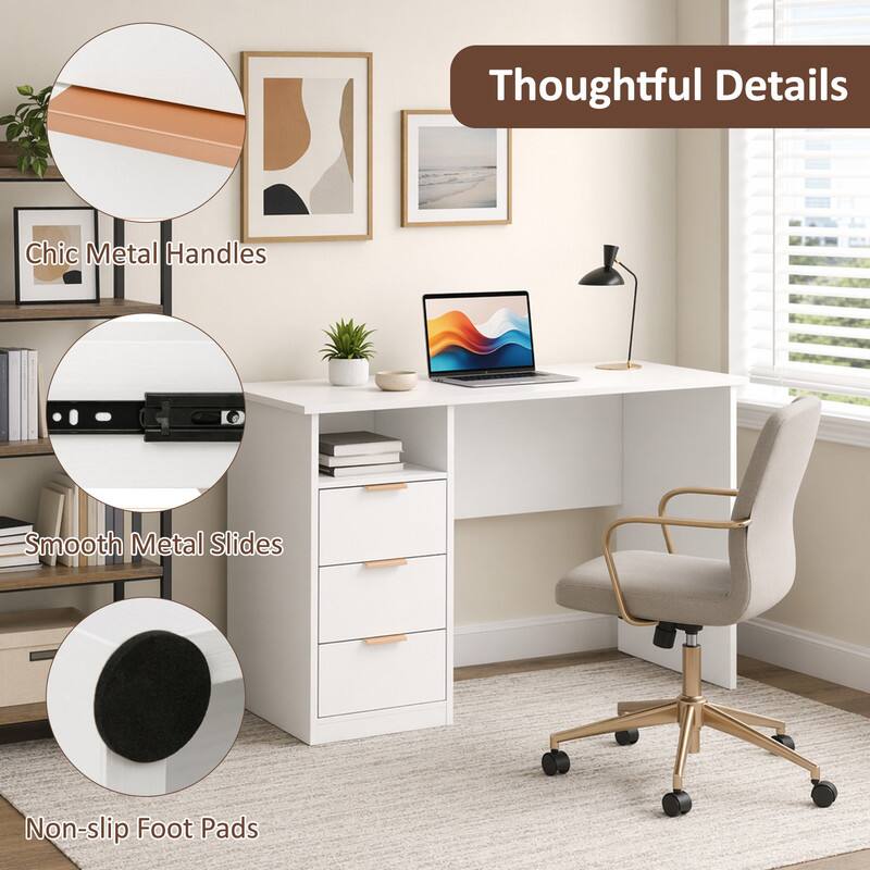 Thoughtful Details: Chic Metal Handles, Smooth Metal Slides, Non-slip Foot Pads