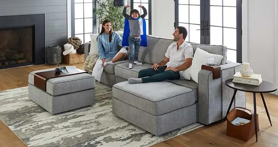 Alt View 18. Lovesac - 5 Seats + 5 Sides Charcoal Grey Corded Velvet & Lovesoft with 6 Speaker Immersive Sound + Charge System - Charcoal Grey.