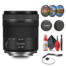 Canon - RF 15-30mm f/4.5-6.3 IS STM Lens with Filter kit + Cleaning Kit + More (International Model) - Black