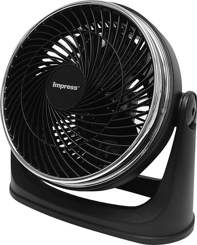 Angle. Impress - 8" Turbo Velocity Fan - Black.