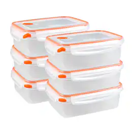 Sterilite - 03221106 8.3 Cup Rectangle Ultra-Seal Food Container, Orange (6 Pack)