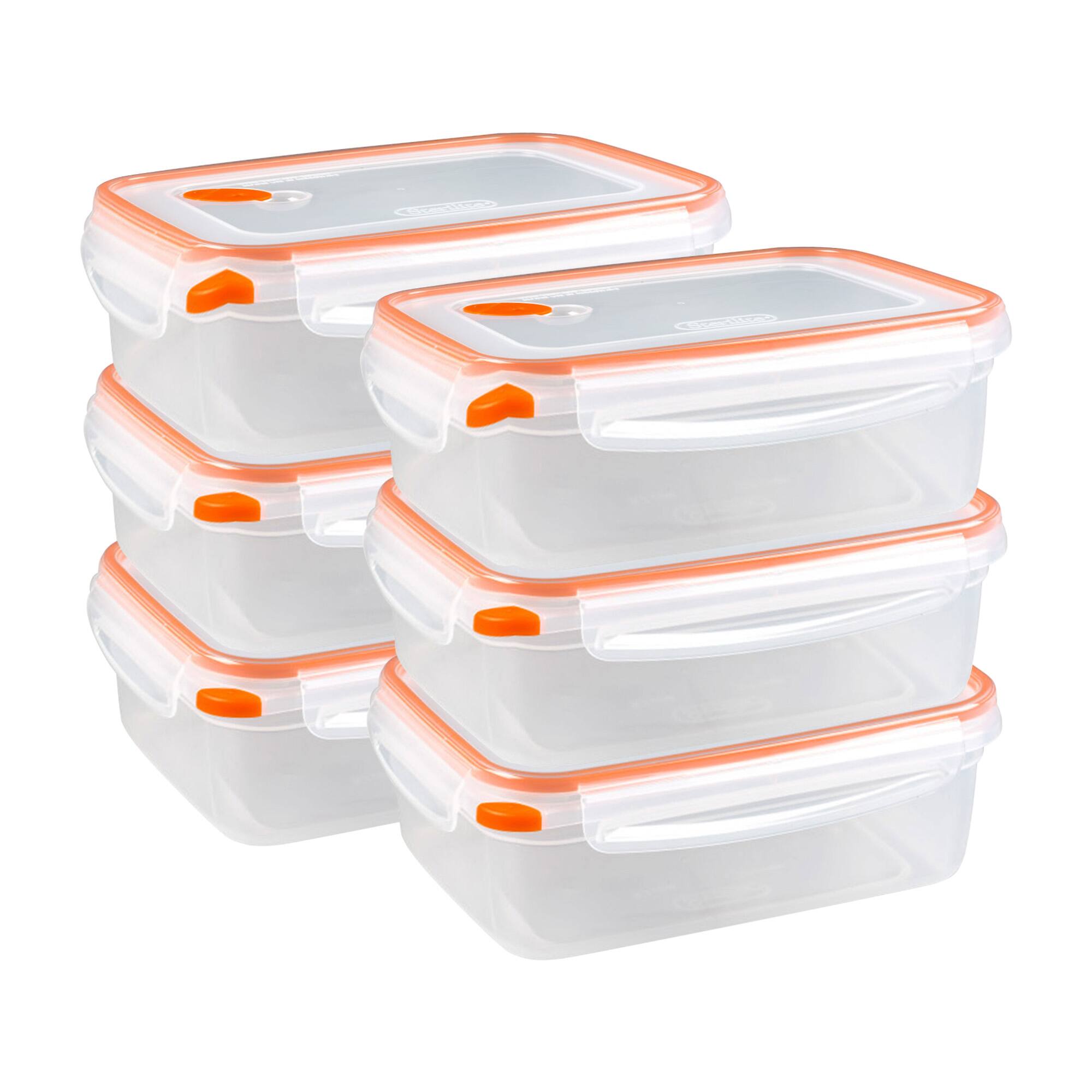 Sterilite - 03221106 8.3 Cup Rectangle Ultra-Seal Food Container, Orange (6 Pack)