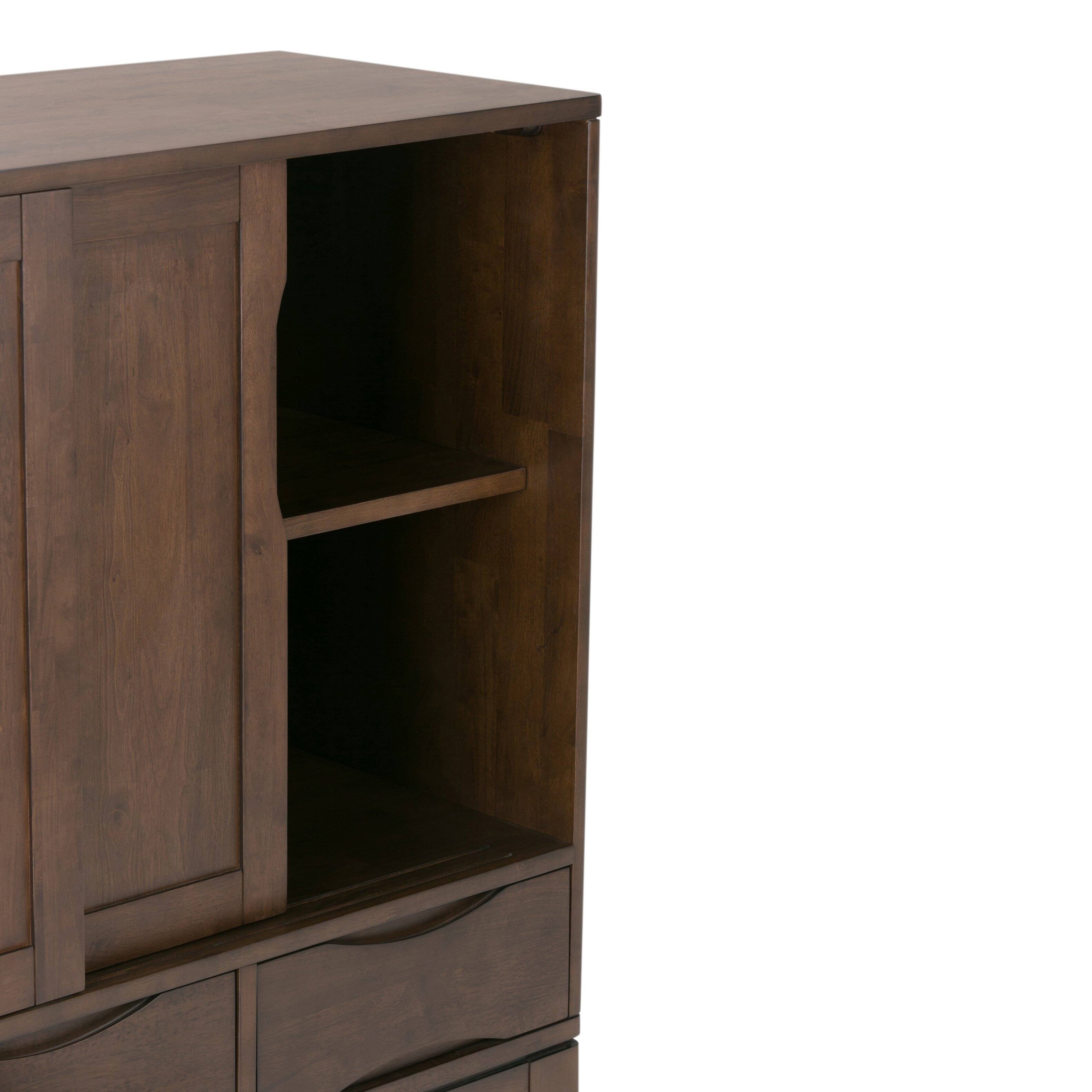 Alt View 6. Simpli Home - Harper Solid Wood 48 inch Storage Cabinet in Walnut Brown (Set of 2) - Walnut Brown.