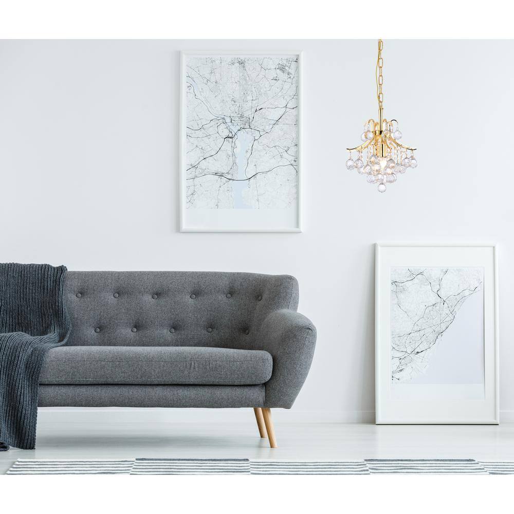 Alt View 1. Elegant Lighting - Toureg 3 light Gold Pendant Clear Royal Cut Crystal - Gold.