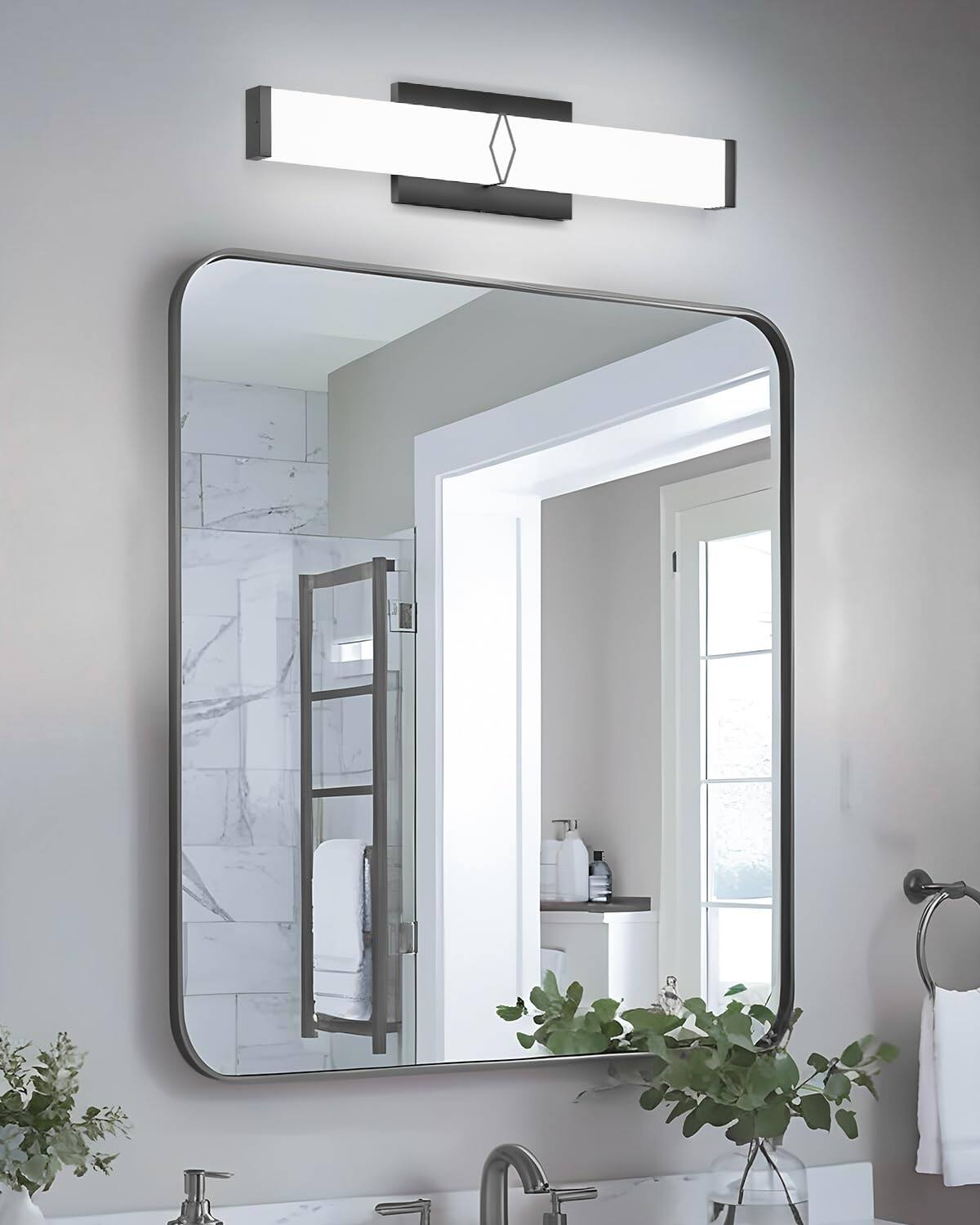 Alt View 4. HM 1810 - Bathroom Light Fixtures Over Mirror nch Modern Vanity Lights For w m Dimmable Led Bar Lighting k Cool Etl C - Black Black-16IN-5700K.