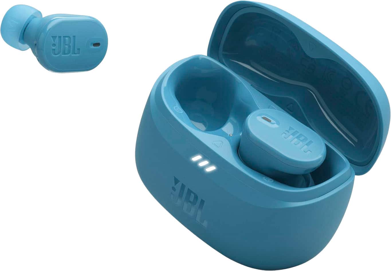 JBL - Tune Buds 2 - True Wireless Noise Cancelling Earbuds Spatial Sound and Smart Ambient Technology, 6 mics for Perfec - Teal - Front_Zoom