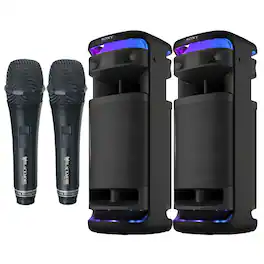 Sony - ULT TOWER 10 Party Speaker - SRSULT1000 Two (2) Speaker Bundle - Black