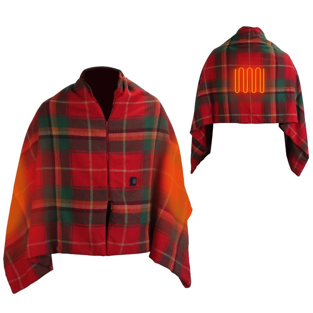 Alt View 2. Loheer - Loheer Wearable Heated Shawl With Zipper 71x24 Inch Electric Throw Wrap - Christmas.