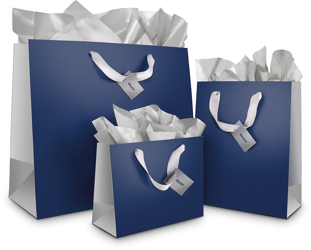 Customer Reviews: Best Buy Exclusive Medium Gift Bag Navy Blue/Silver ...
