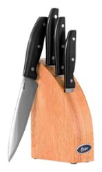Oster - Granger 5-Piece Knife Set - Black/Wood - Angle_Zoom