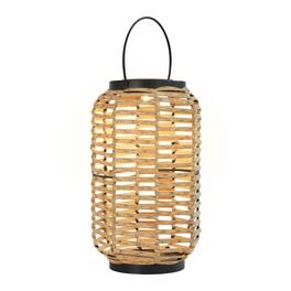 Techko - Outdoor Solar Rattan-Style Portable LED Lantern with Handle